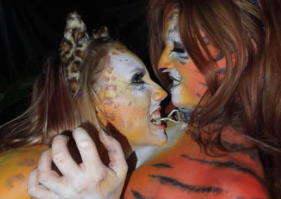 tiger leopard nude bodypaint catplay sexy catgirls neko