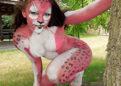 pretty pink kitty pussycat body paint bodypaint cat leopard